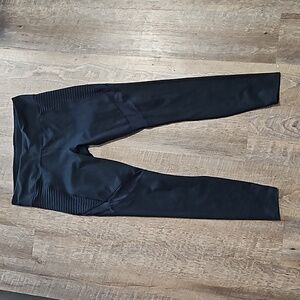 4/$25 Fabletics medium black sheer panel Powerhold leggings